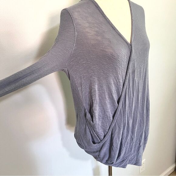 We The Free Free People Miss Rose Surplice Long Sleeve Tunic in Blue-Gray Small - Picture 4 of 8